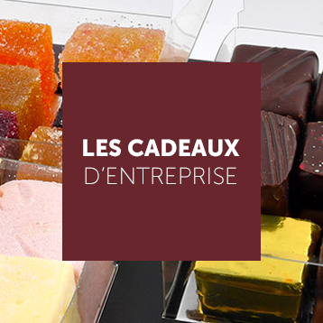 fond coloré avec inscription Cadeaux Entreprise