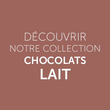 fond coloré pour le produit avec inscription Chocolats lait